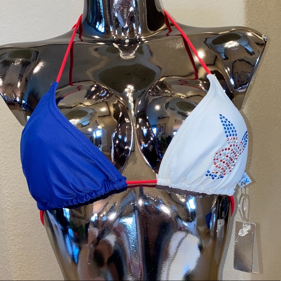 NWT PLAYBOY🐰 RED, WHITE & BLUE BIKINI SET - Picture 2 of 5